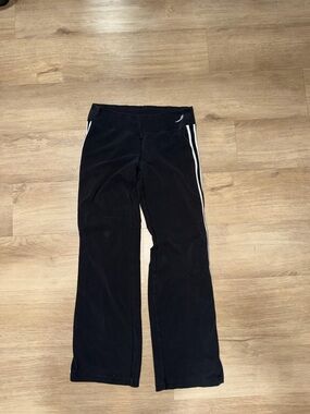 Women's Black Track Pants with White Side Stripes